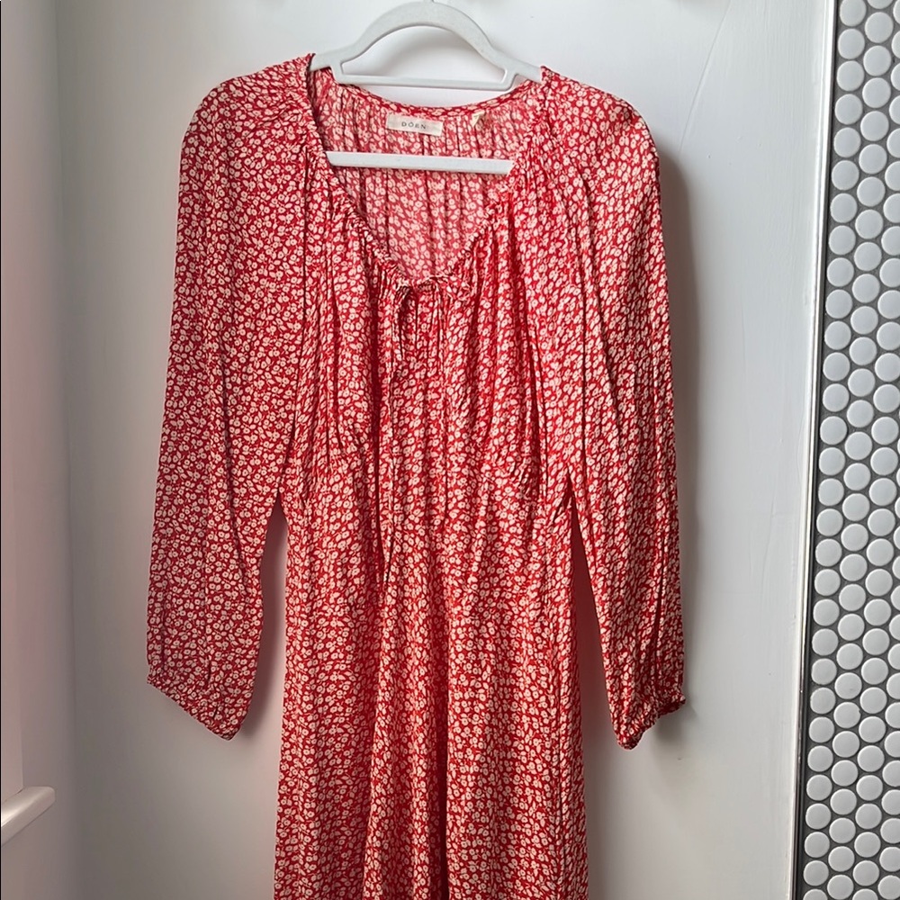 Red Floral Doen Dress